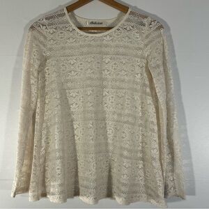 Y2K Fairy Cream Lace Bell Sleeve Top